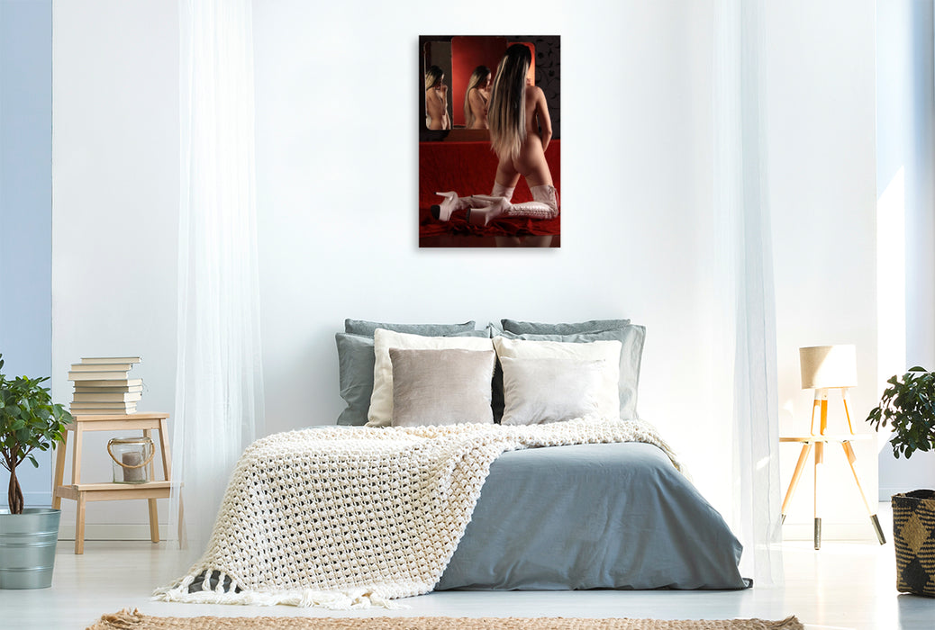 Premium Textil-Leinwand Verlegenheit