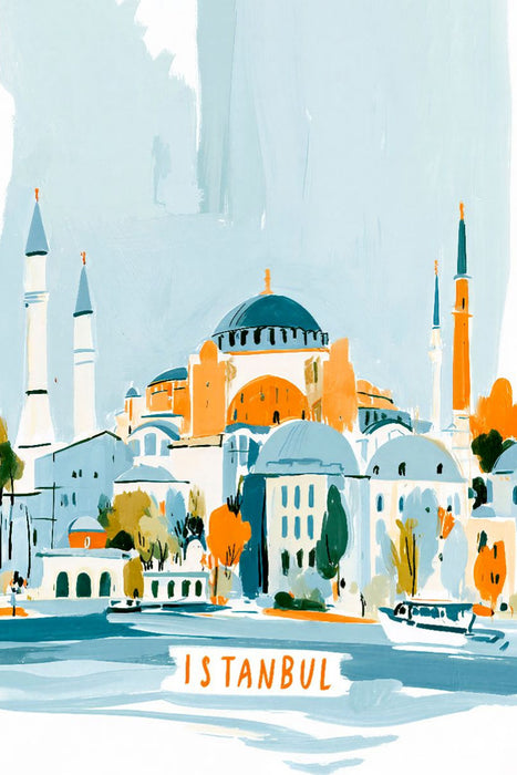 Premium Textil-Leinwand Istanbul mit der Hagia Sophia