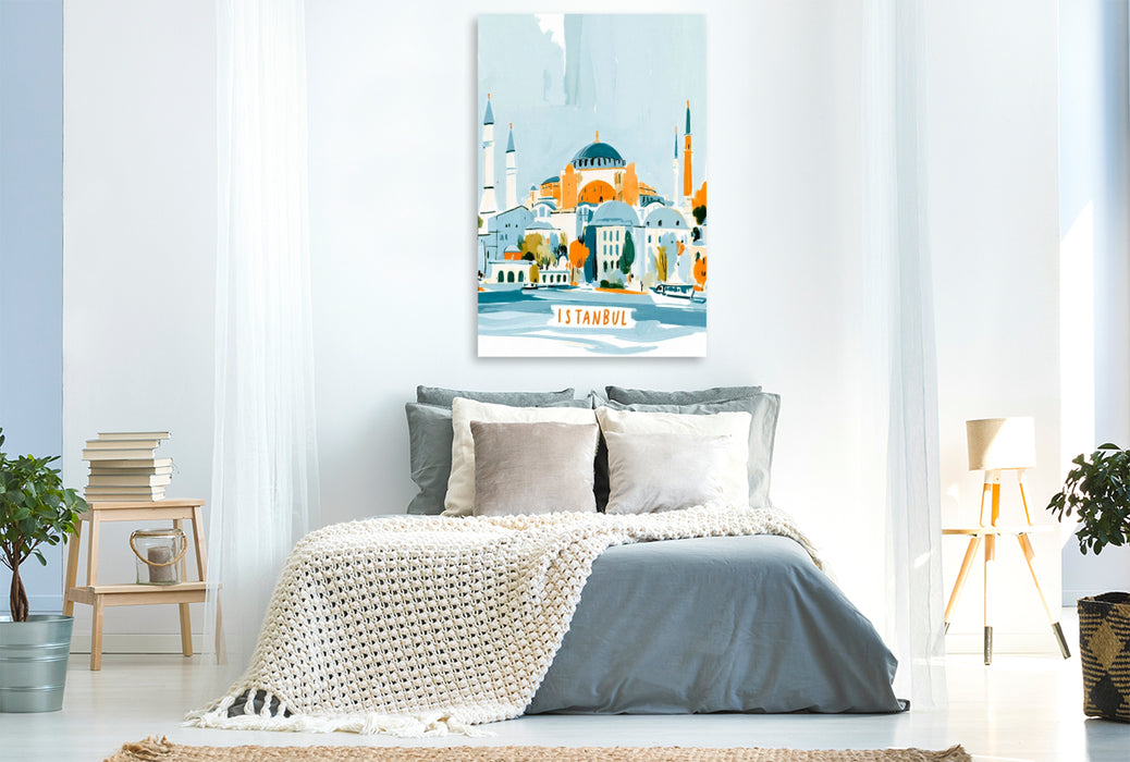 Premium Textil-Leinwand Istanbul mit der Hagia Sophia