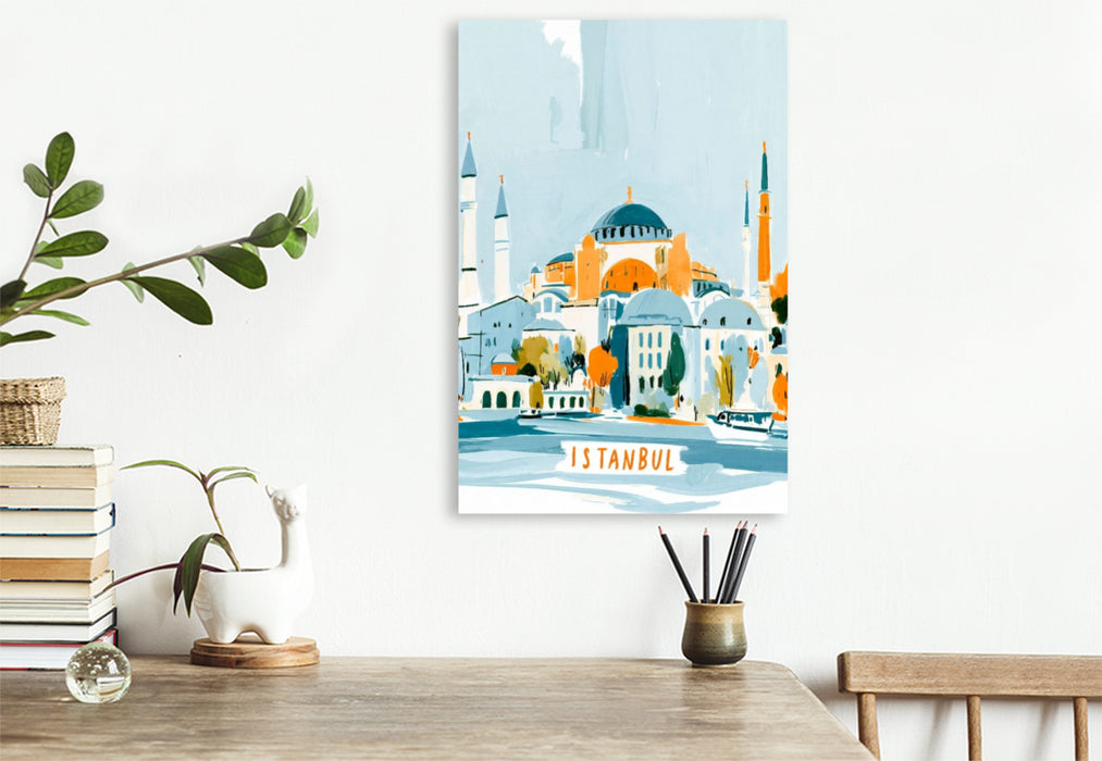 Premium Textil-Leinwand Istanbul mit der Hagia Sophia