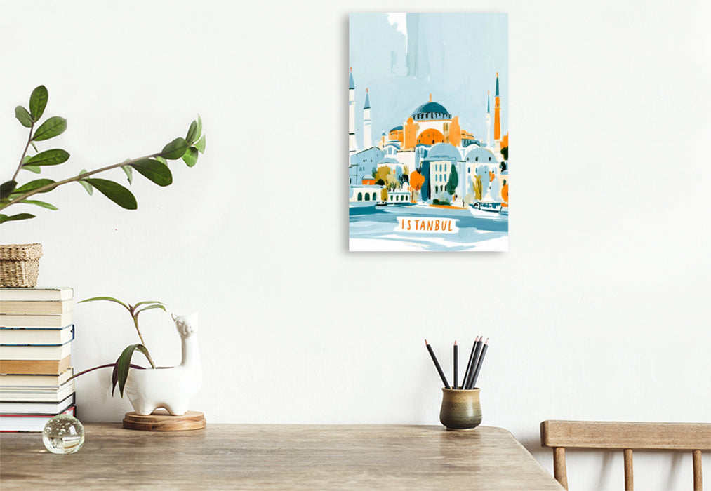Premium Textil-Leinwand Istanbul mit der Hagia Sophia