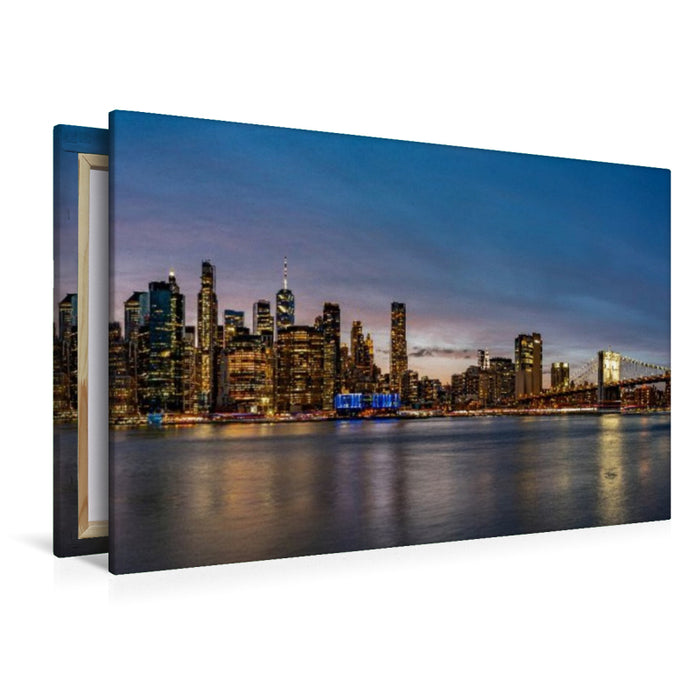 Premium Textil-Leinwand Abendlicht über East River