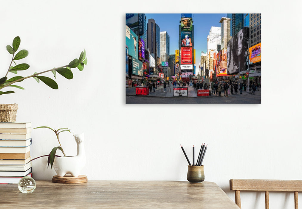 Premium Textil-Leinwand Times Square am Tag