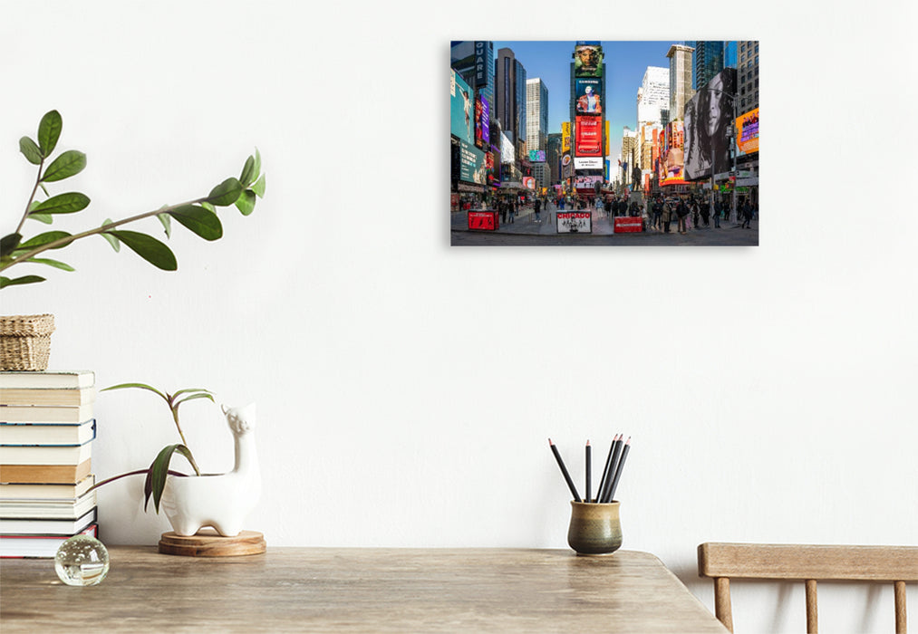 Premium Textil-Leinwand Times Square am Tag