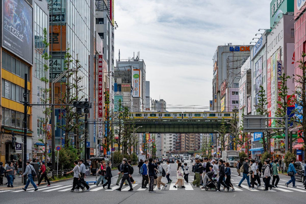 Premium Textil-Leinwand Akihabara in Bewegung