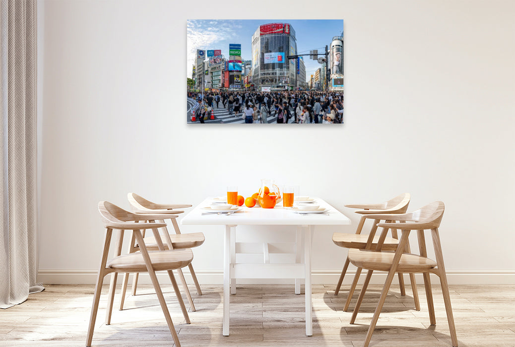 Premium Textil-Leinwand Shibuya Das geordnete Chaos der Millionenstadt