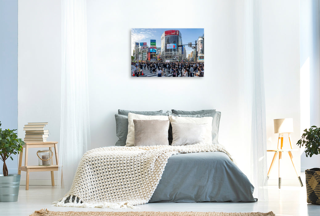 Premium Textil-Leinwand Shibuya Das geordnete Chaos der Millionenstadt
