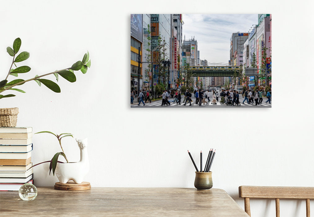Premium Textil-Leinwand Akihabara in Bewegung