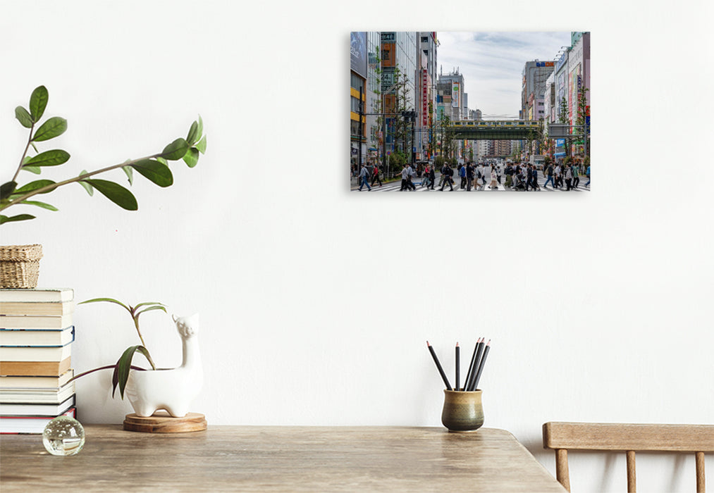 Premium Textil-Leinwand Akihabara in Bewegung