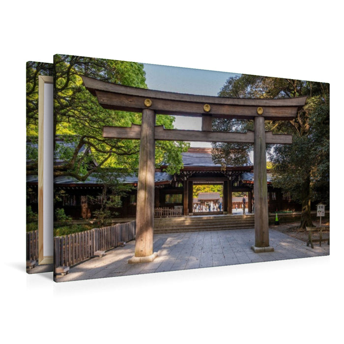 Premium Textil-Leinwand Tor zur Ruhe Der Meiji-Schrein