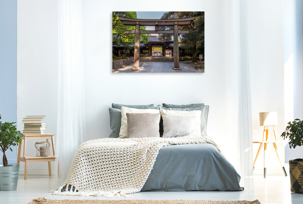 Premium Textil-Leinwand Tor zur Ruhe Der Meiji-Schrein