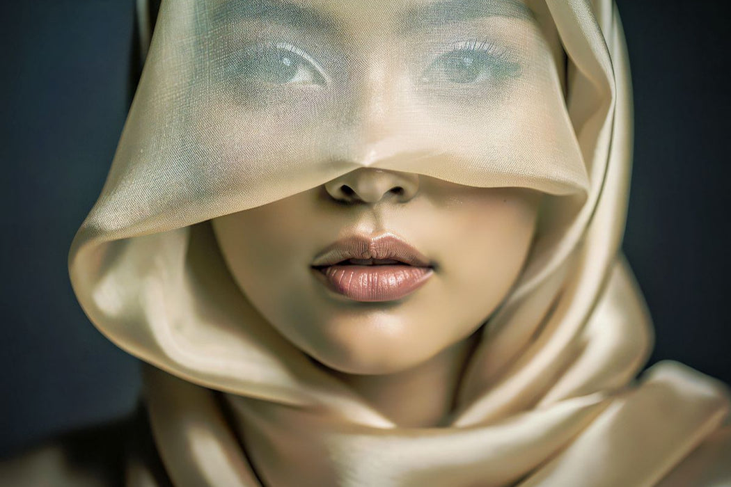 Premium Textil-Leinwand Geheimnisse tragen Augen.