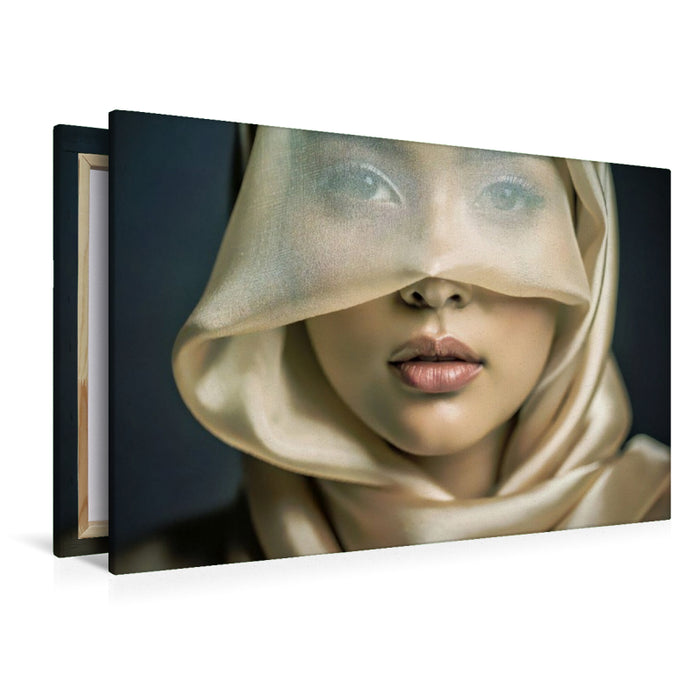 Premium Textil-Leinwand Geheimnisse tragen Augen.
