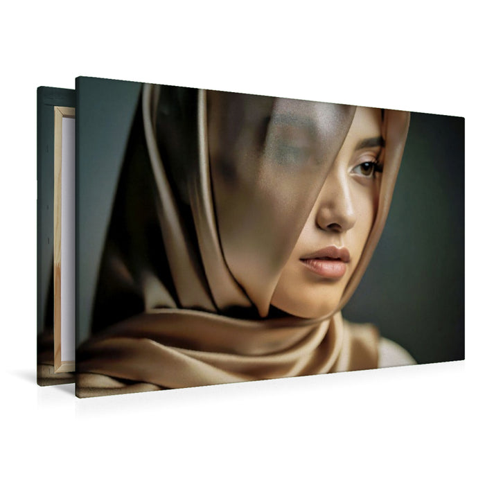 Premium Textil-Leinwand Ein Hauch Nähe, verborgen im Lichtspiel.
