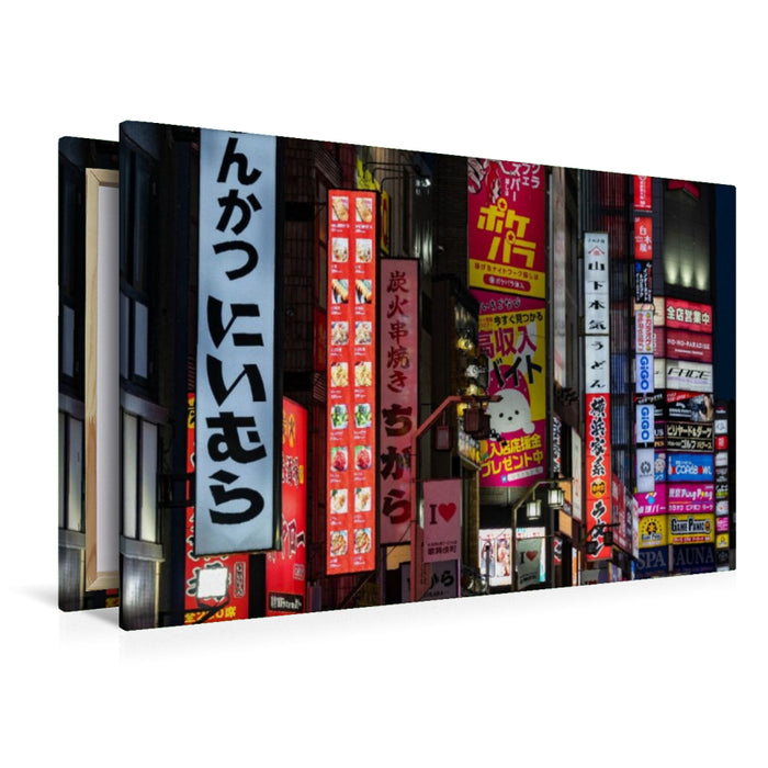 Premium Textil-Leinwand Kabukichō Tokios leuchtende Nacht