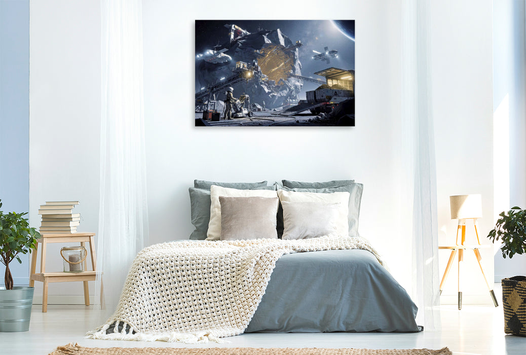 Premium Textil-Leinwand Astro-Industrie — Der Rohstoffmarkt hebt ab.