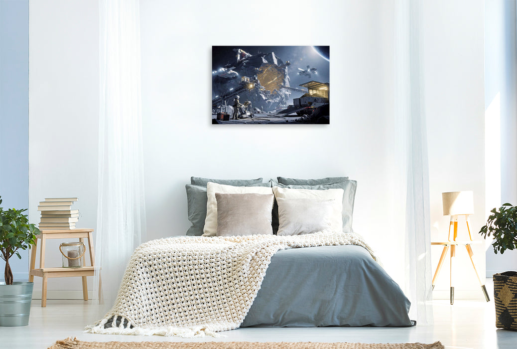 Premium Textil-Leinwand Astro-Industrie — Der Rohstoffmarkt hebt ab.