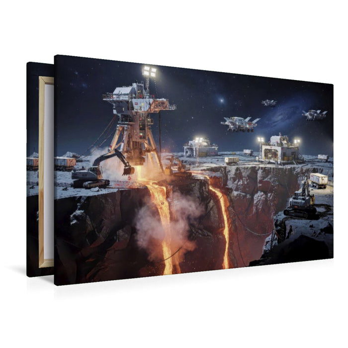 Premium Textil-Leinwand Ein Motiv aus dem Kalender Rohstoffabbau im All