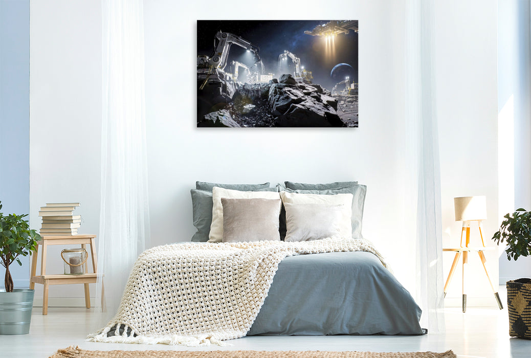 Premium Textil-Leinwand Asteroiden als Schatzkammern.