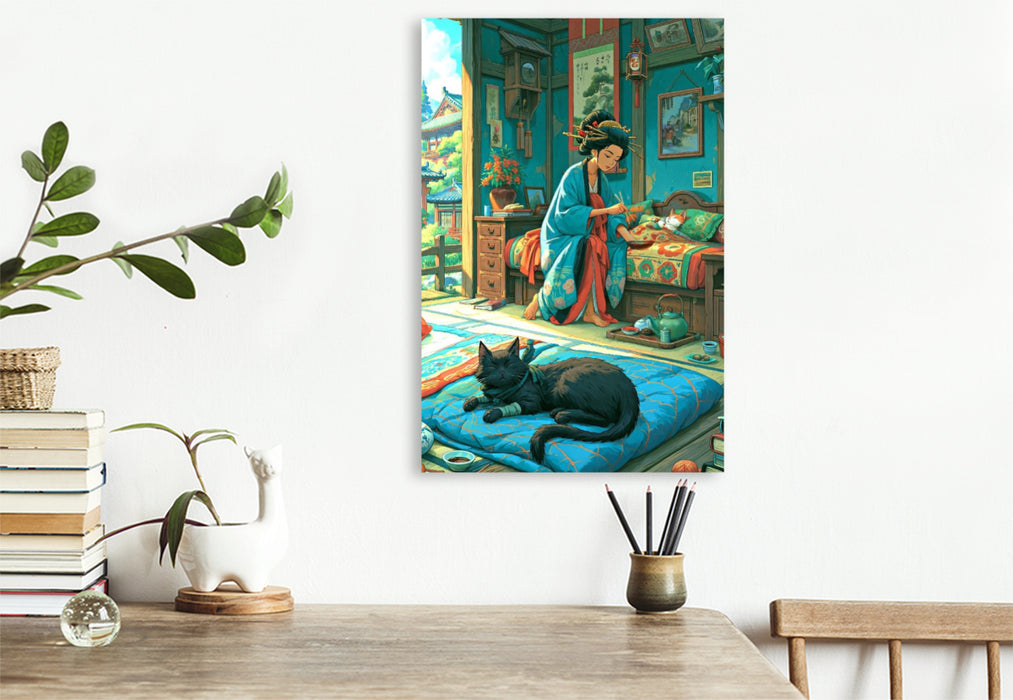 Premium Textil-Leinwand Am Tag sind wir einfach Katzen