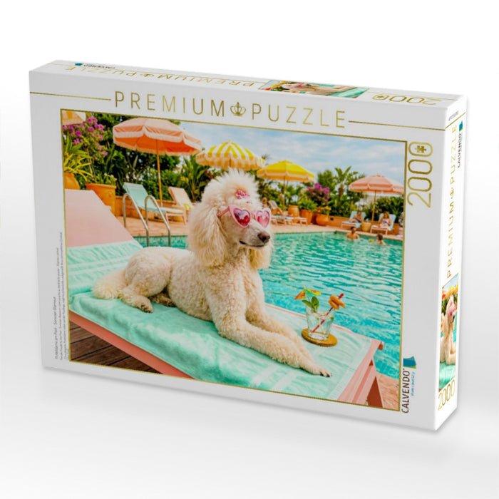 Pudeldame am Pool - Sommer Glamour - CALVENDO Foto-Puzzle'
