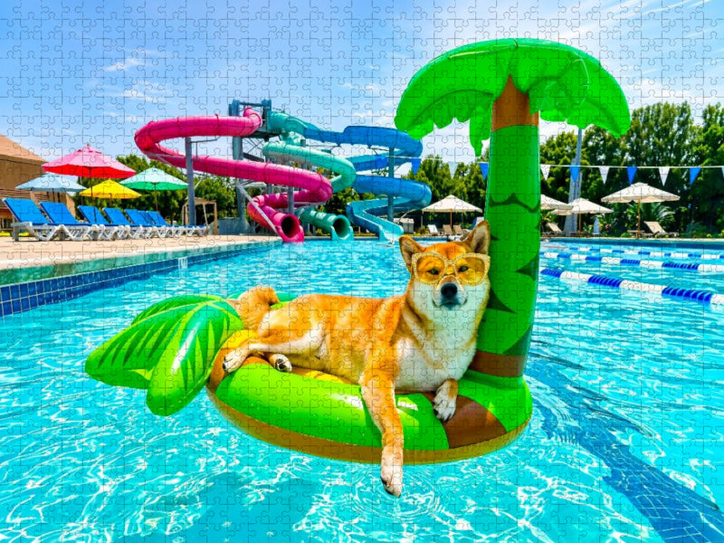 Shiba Trauminsel – Lustiges Sommer Hundemotiv - CALVENDO Foto-Puzzle'