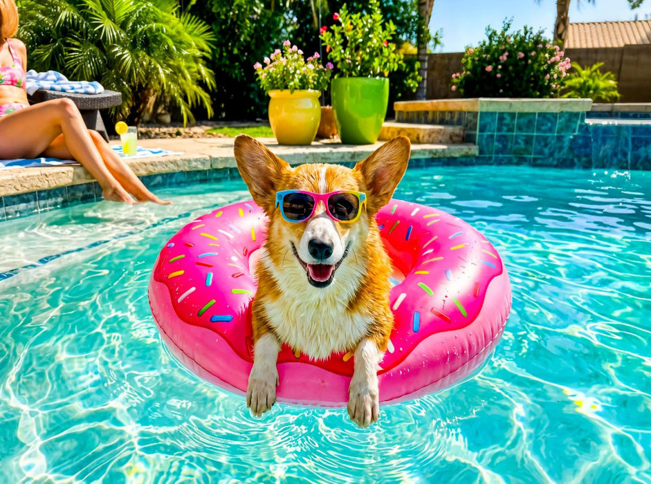 Corgi Chillen - Lustiges Sommer Hundemotiv - CALVENDO Foto-Puzzle'