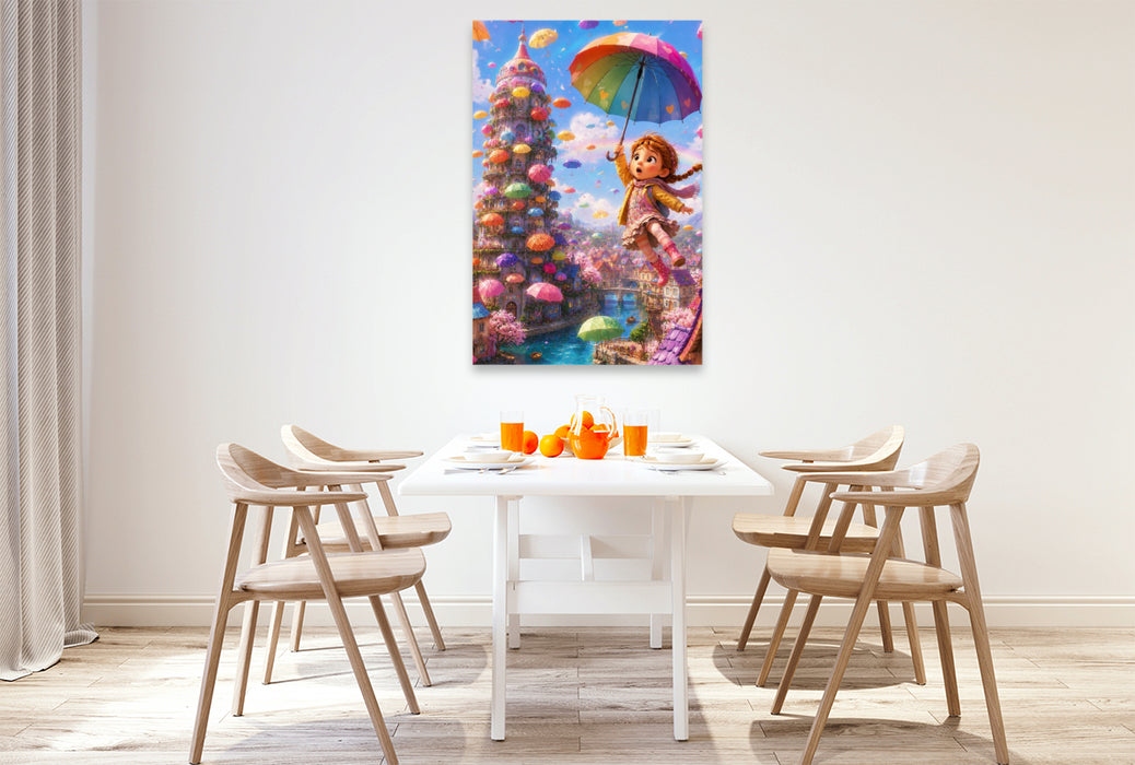 Premium Textil-Leinwand Schirmchenwunderland