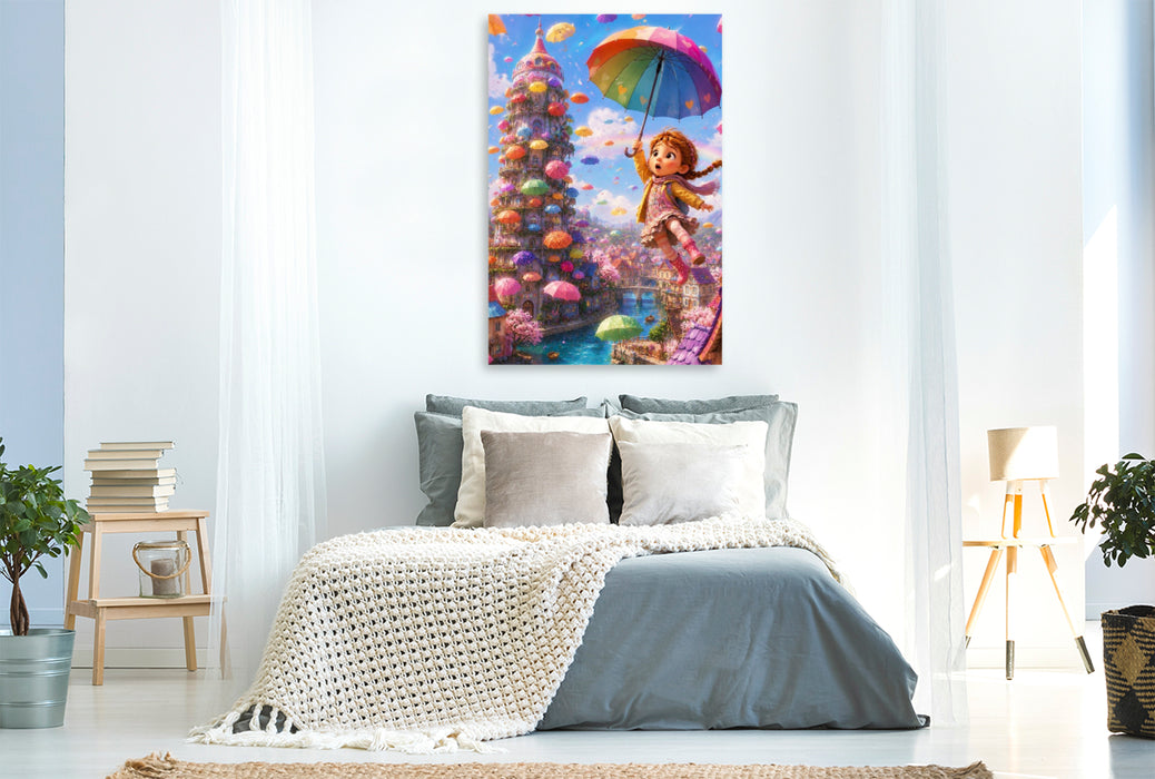 Premium Textil-Leinwand Schirmchenwunderland