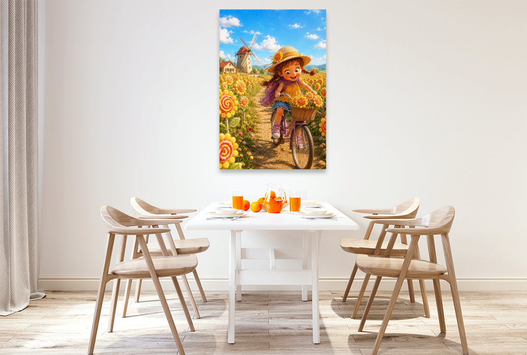 Premium Textil-Leinwand Das Lolli Blumenfeld
