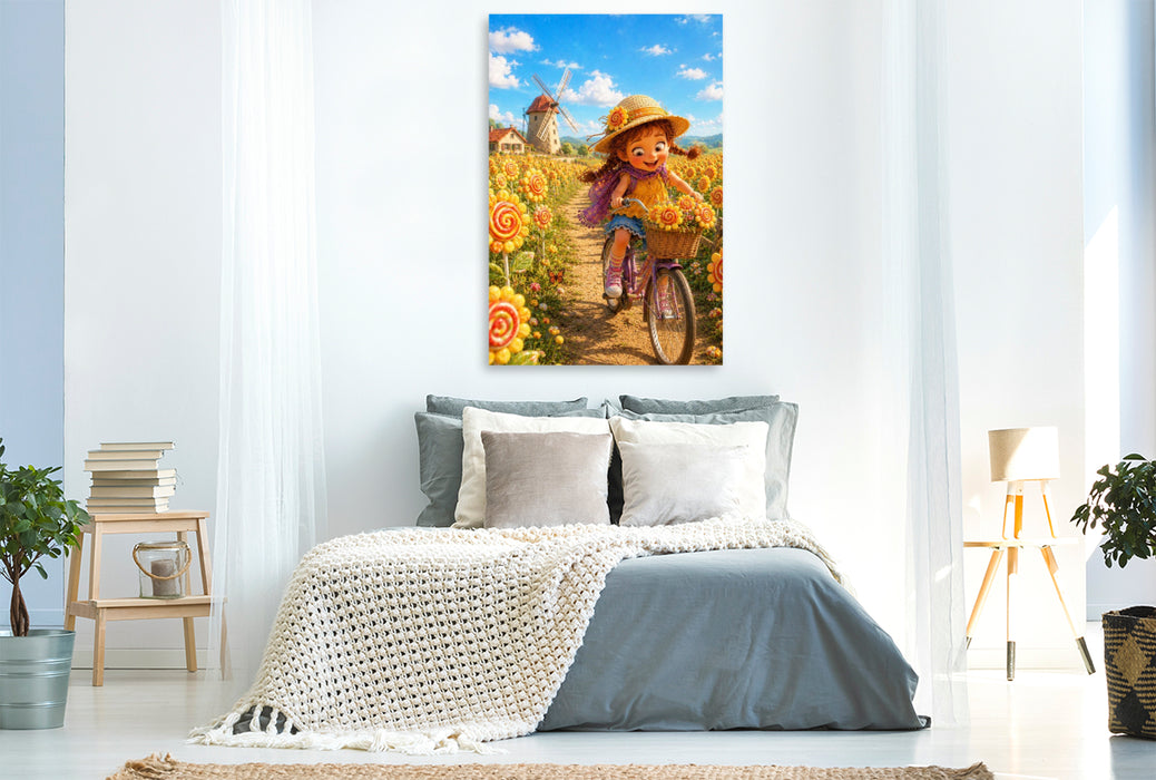 Premium Textil-Leinwand Das Lolli Blumenfeld