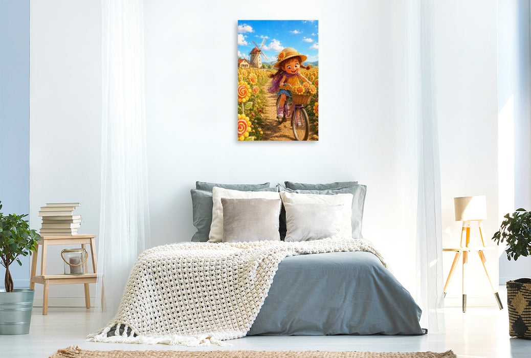 Premium Textil-Leinwand Das Lolli Blumenfeld