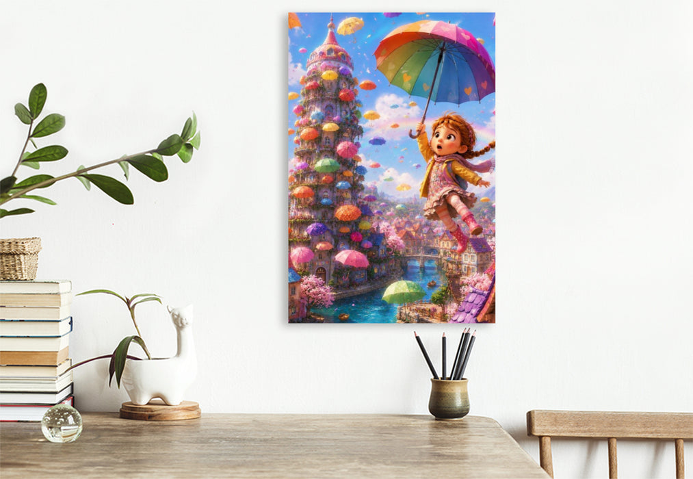 Premium Textil-Leinwand Schirmchenwunderland