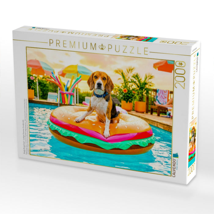Beagle Burgerinsel – Lustiges Sommer Hundemotiv - CALVENDO Foto-Puzzle'