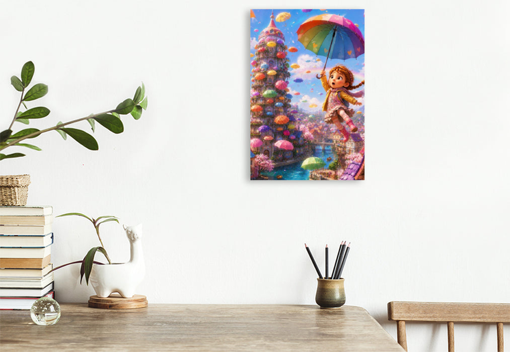 Premium Textil-Leinwand Schirmchenwunderland