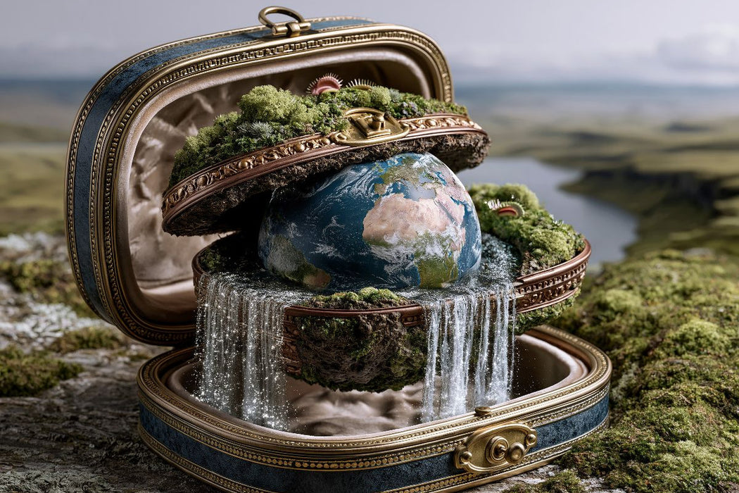 Premium Textil-Leinwand Der Planet im Schmuckkästchen der Wasserfälle