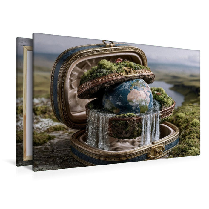 Premium Textil-Leinwand Der Planet im Schmuckkästchen der Wasserfälle