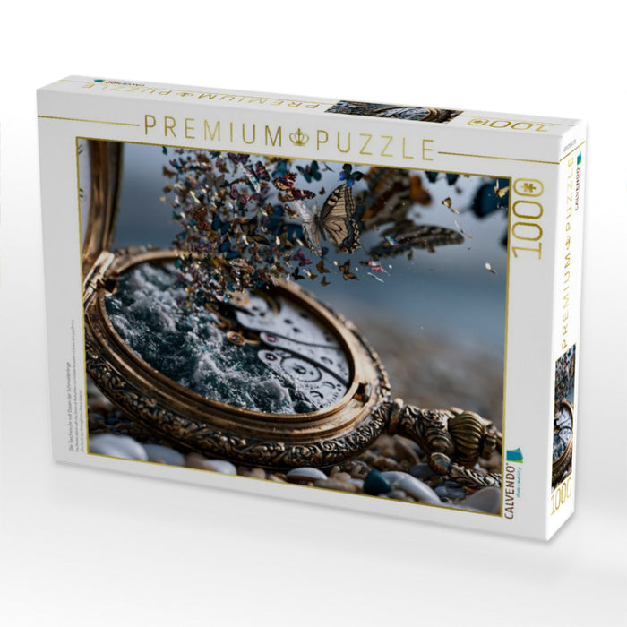 Die Taschenuhr mit Ozean der Schmetterlinge - CALVENDO Foto-Puzzle'