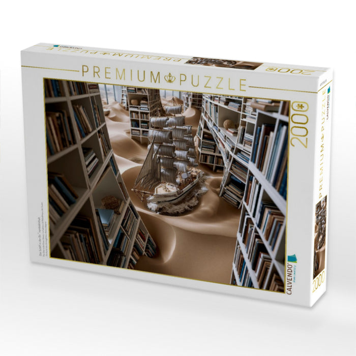 Das Schiff in der Dünenbibliothek - CALVENDO Foto-Puzzle'