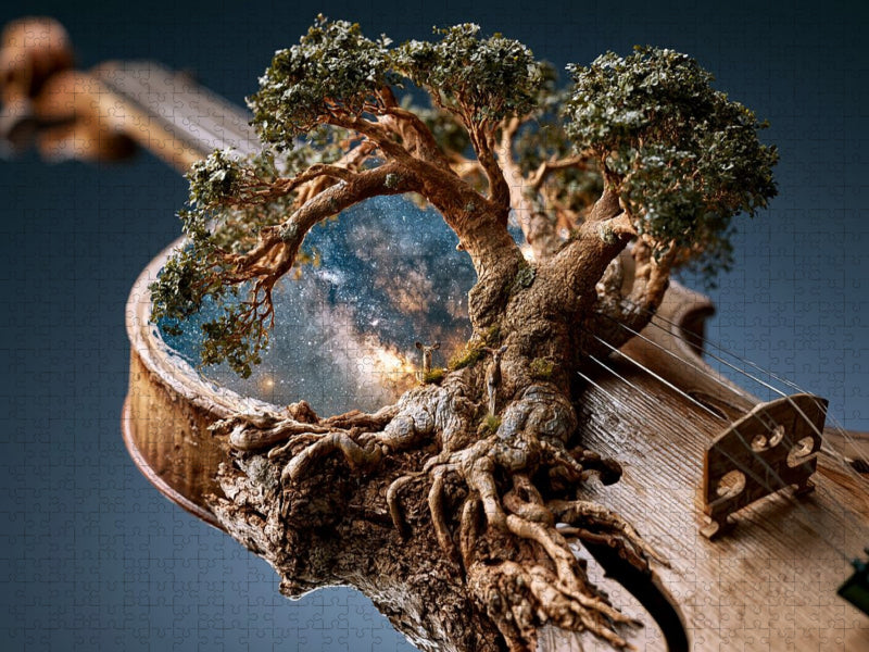 Der Violinenbaum mit Galaxienwirbel - CALVENDO Foto-Puzzle'