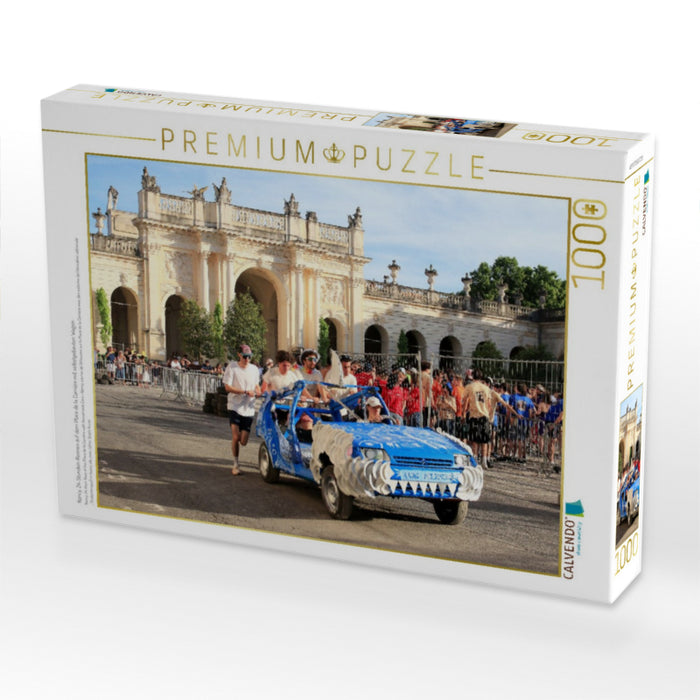 Nancy, 24-Stunden-Rennen auf dem Place de la Carrière mit selbstgebauten Wagen - CALVENDO Foto-Puzzle'