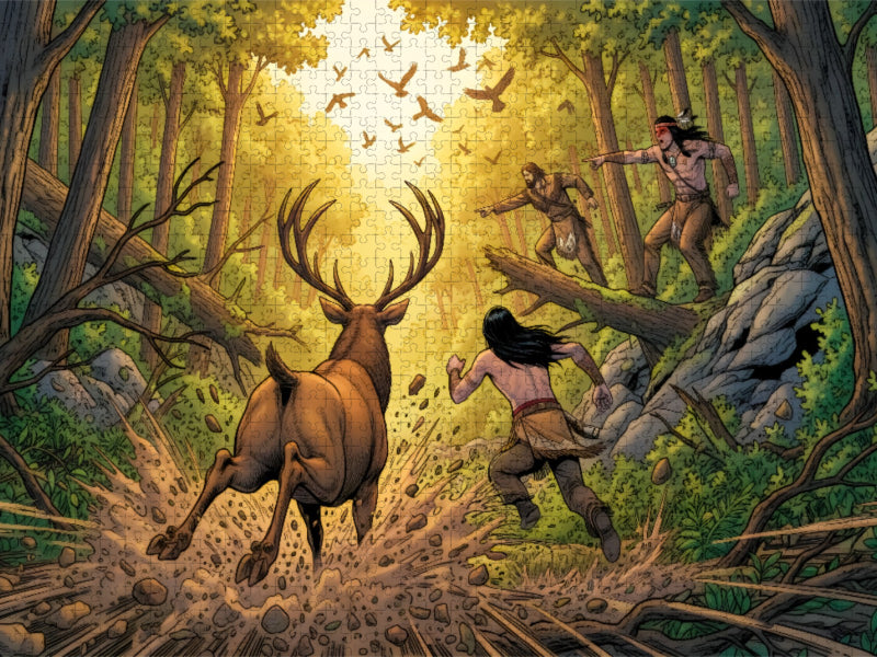 Die große Jagd, die Prüfung der Gefährten - CALVENDO Foto-Puzzle'
