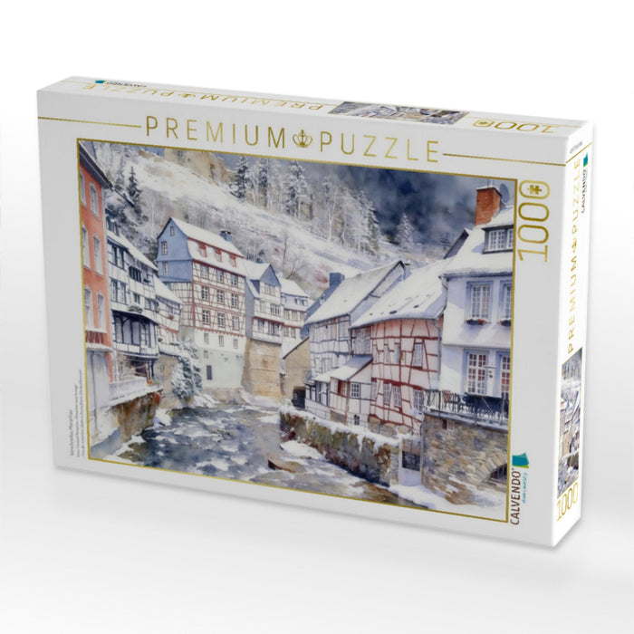 Verschneites Monschau - CALVENDO Foto-Puzzle'
