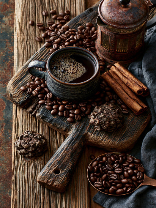 Die besten Augenblicke beginnen mit Kaffee - CALVENDO Foto-Puzzle'