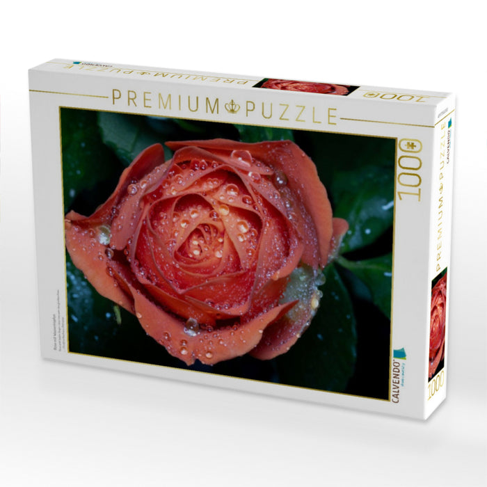 Rose mit Wassertropfen - CALVENDO Foto-Puzzle'