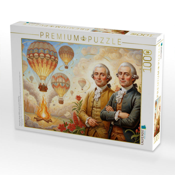 Montgolfier-Brüder (1783) erster bemannter Ballonflug - CALVENDO Foto-Puzzle'