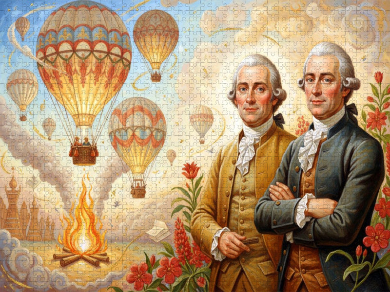 Montgolfier-Brüder (1783) erster bemannter Ballonflug - CALVENDO Foto-Puzzle'
