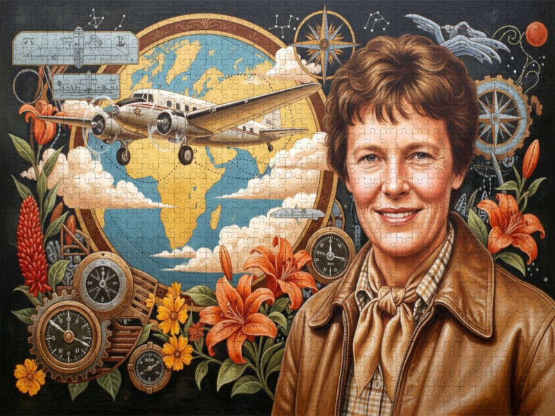 Amelia Earhart (1897– 1937) amerikanische Pilotin - CALVENDO Foto-Puzzle'