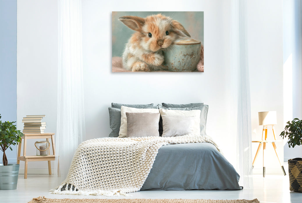 Premium Textil-Leinwand Ein Motiv aus dem Kalender Kaffee macht glücklich