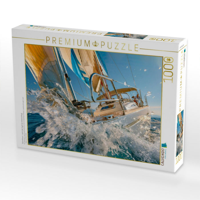 Dynamik pur – wenn das Segel den Wind einfängt - CALVENDO Foto-Puzzle'